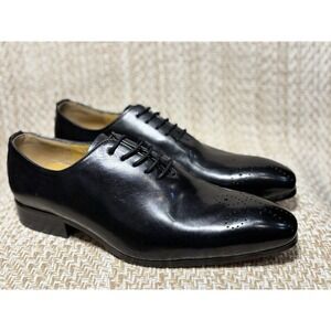 Felix Chu Men's Black Leather Oxford Dress Shoes EU 39 US 6.5 Brogue Style